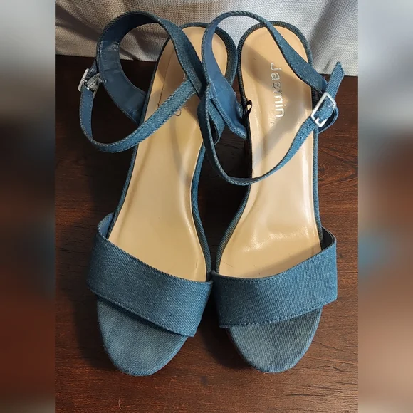 Jasmine denim floral wedges size 9 - Picture 8 of 11